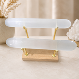 High Grade 2pcs Selenite Energy Display Stand