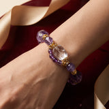 Violet Reign – High-Grade Raw-Cut Amethyst & Quartz Bracelet