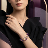 Violet Reign – High-Grade Raw-Cut Amethyst & Quartz Bracelet