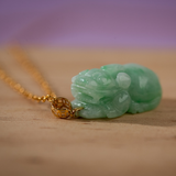 Jadeite's Embrace: Fei Cui Bracelet & Necklace Bundle (Free Jadeite Elephant)