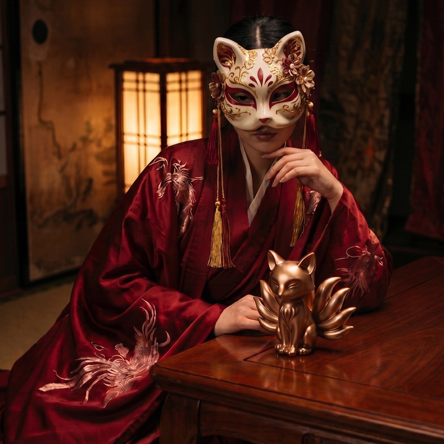 Guardian of Hearts – Nine Tail Fox Statue