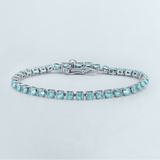 Équilibre Tennis Bracelet – Vélour Bleu