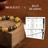 Bazi Reading and Customized Bracelet (Triple Abacus / 0.3G Solid Gold Pixiu) Bundle Set