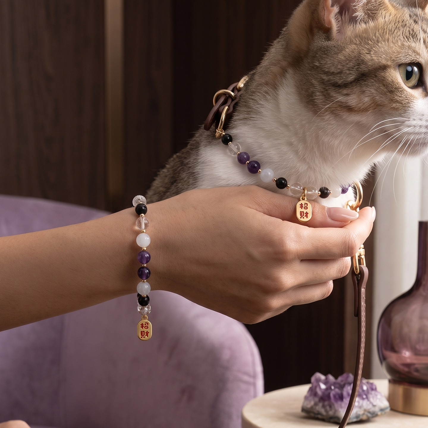 The Guardian Bond - Crystal Collar & Bracelet