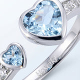 Aquamarine Twin Heart of Flow – Heart of Prosperity Collection (ADJUSTABLE)