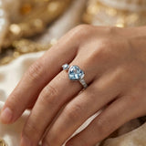 Aquamarine Twin Heart of Flow – Heart of Prosperity Collection (ADJUSTABLE)