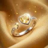 Citrine Twin Heart of Abundance – Heart of Prosperity Collection (ADJUSTABLE)