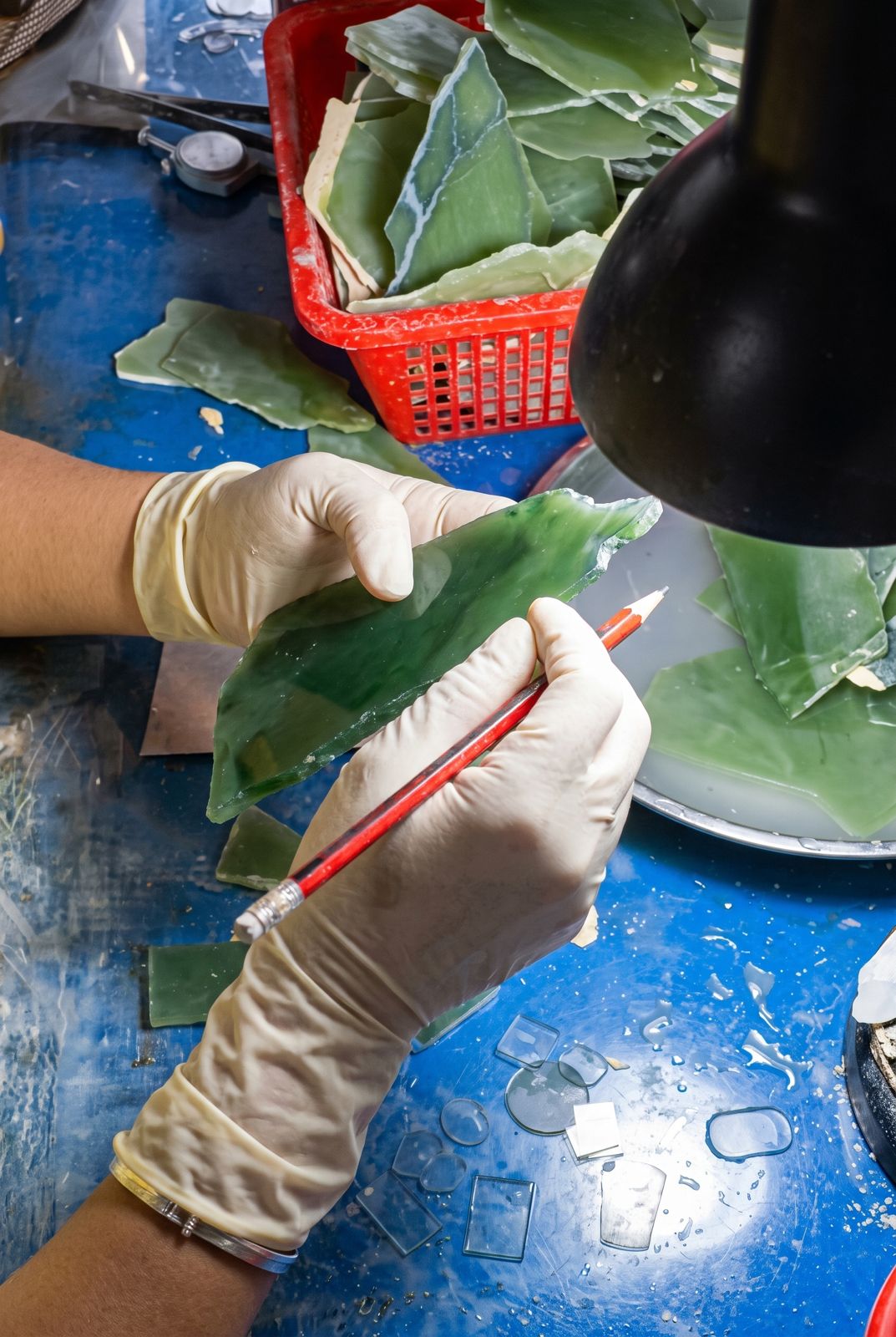 Arctic Jade being handcrafted by artisan